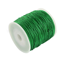 Hilo trenzado de joyería de 1 mm, hilos metálicos., Hilos de poliéster, verde, 1mm, alrededor de 109.36 yarda (100 m) / rollo