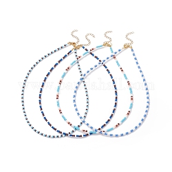 Set di collane di perline di semi di vetro da 4 pz 4 colori per donna, colore misto, 16.54 pollice (42 cm), 1pc / style