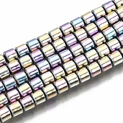 Chapelets de perles en hématite synthétique sans magnétiques, colonne, jaune verge d'or clair, 3.5x3mm, Trou: 1mm, Environ 127~128 pcs/chapelet, 15.75 pouce ~ 15.94 pouces (40 cm ~ 40.5 cm)