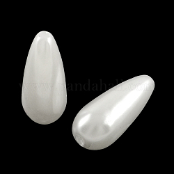 Cuentas de lágrima de perlas de imitación de plástico abs, nieve, 17x7.5mm, agujero: 2 mm, aproximamente 850 unidades / 500 g