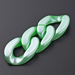 Anneaux de liaison acryliques opaques, connecteurs à liaison rapide, pour faire des chaînes, nacré, torsion, vert clair, 29x20x6mm, diamètre intérieur: 8x16 mm