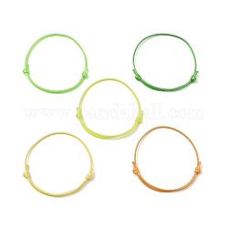 5 cordon en polyester ciré coréen écologiques, 5 couleurs., pour la fabrication de bracelets ajustables, couleur mixte, diamètre intérieur: 3-1/8~3-1/4 pouce (7.9~8.15 cm), 1 pc / couleur