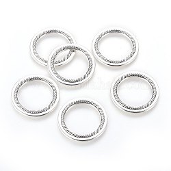 Aleación de enlace rings, marcos de círculo, sin plomo y cadmio, plata antigua, 27x2mm, agujero: 19 mm