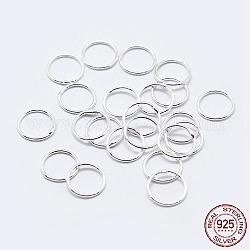 925 anillos redondos de plata esterlina, anillos de salto soldados, anillos de salto cerradas, plata, 18 calibre, 4x1mm, diámetro interior: 1 mm