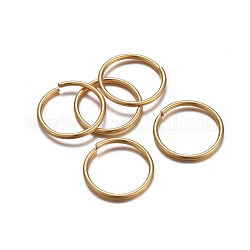 304 Edelstahl offenen Ringe springen, echtes 24k vergoldet, 18 Gauge, 12x1 mm, Innendurchmesser: 10 mm