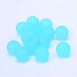 Granos de la bola de acrílico transparente, estilo esmerilado, redondo, cielo azul profundo, 6mm, agujero: 1 mm, aproximamente 4200 unidades / 500 g