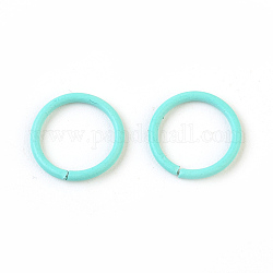Iron Open Jump Rings, Turquoise, 18 Gauge, 10x1mm, Inner Diameter: 8mm