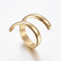 イオンプレーティング（ip）304ステンレスフィンガー指輪  ゴールドカラー  サイズ6~9  16~19mm