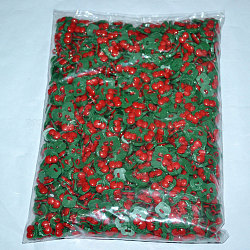 Cherry Shank Buttons, Plastic Button, Dark Red, about 10mm long, 10mm wide, hole: 1mm, about 1000pcs/bag