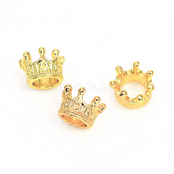 Legierung Tibetische Perlen, Krone, Großloch perlen, golden, 10.5x7 mm, Bohrung: 6 mm