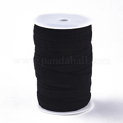 Cordon élastique en caoutchouc plat, sangle vêtement accessoires de couture, noir, 15mm, environ 75 m / bibone 