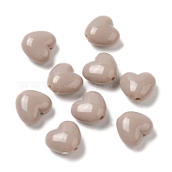 Perline acrilico opaco, cuore, tan, 9x9.5x5.5mm, Foro: 1.5 mm, circa 1650pcs/500g