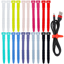 Gorgecraft 20Pcs 10 Colors Silicone Cable Zip Ties, Cord Organizer Strap, for Wire Management, Mixed Color, 113x15x6mm, 2pcs/color