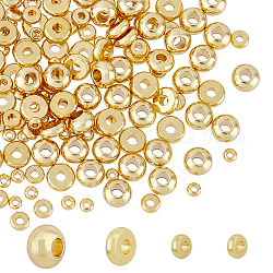 Супернаходки 160 шт., 4 размера, плоские круглые бусины-проставки, золотые латунные украшения, штабелируемые свободные бусины, дисковые бусины-проставки, подвески для ожерелья, браслетов, серег, отверстие 1-2 мм