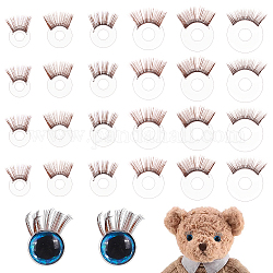 Pandahall elite 24 Uds 6 pestañas acrílicas de muñeca de estilo, accesorios para maquillaje de ojos de muñeca, para muñecas, coco marrón, 13~26mm, 4 piezas / style