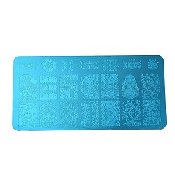 Stainless Steel Nail Stamping Plates, Nail Stamper Nail Art Plates Floral Leaf Butterfly, for Template Image Manicure Stencils Tools, Stainless Steel Color, 12.5x6.5cm