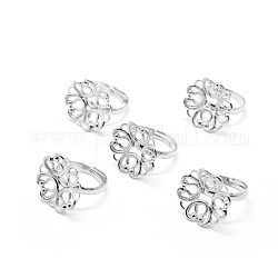 Vástagos de anillo de latón, bases de anillos de filigrana, para los anillos antiguos que hacen, ajustable, Platino, 17mm, Bandeja: 20 mm