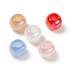 Perles acryliques opaques, couleur ab , ronde, couleur mixte, 15.5x12.5mm, Trou: 7.8mm