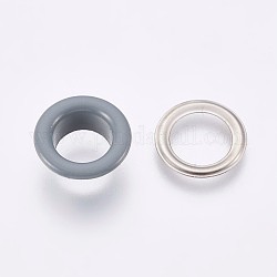 Œillet en fer, pour la fabrication de sacs, plat rond, platine, gris clair, 16.3x5mm, diamètre intérieur: 10 mm