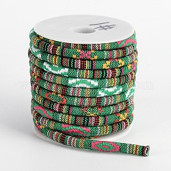 Ethnischen Kabel Polyesterkorde, grün, 7x5 mm, 10 Yards / Rolle