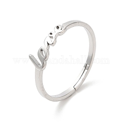 304 Edelstahl Fingerringe, Wortliebe verstellbare Ringe für Frauen, Edelstahl Farbe, Innendurchmesser: 17 mm