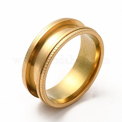 201 impostazioni per anelli scanalati in acciaio inossidabile, anello del nucleo vuoto, per la realizzazione di gioielli con anello di intarsio, oro, diametro interno: 20mm, Scanalatura: 3.7mm