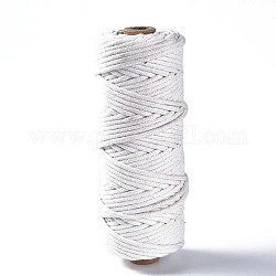 Hilos de hilo de algodón, cordón de macramé, Hilos decorativos, para la artesanía diy, Envoltura de regalos y fabricación de joyas, blanco, 3mm, alrededor de 54.68 yarda (50 m) / rollo