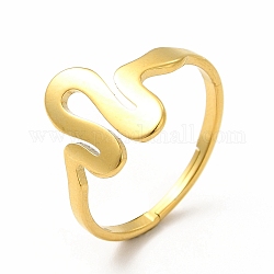 Ионное покрытие (ip) 304 регулируемое кольцо в виде змеи из нержавеющей стали для женщин, реальный 18k позолоченный, внутренний диаметр: 17 мм