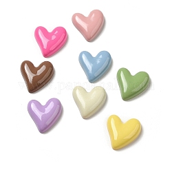 Cabuchones de resina opacos, para la fabricación de la joya, color mezclado, corazón, 21x20x5mm
