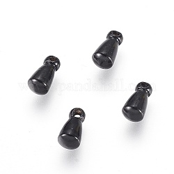 304 charms in acciaio inox, drop extender catena, lacrima, elettroforesi nera, 6x3mm, Foro: 1 mm