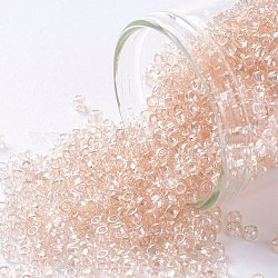 Toho perles de rocaille rondes, Perles de rocaille japonais, (630) lumière rosaline transparente, 11/0, 2.2mm, Trou: 0.8mm, environ 5555 pcs/50 g