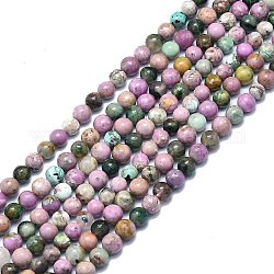 Fili di perle di pietra mica naturale di lepidolite / viola, tondo, 6mm, Foro: 1 mm, circa 66pcs/filo, 15.55 pollice (39.5 cm)