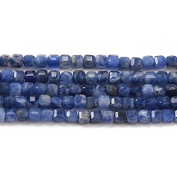 Chapelets de perles en sodalite naturelle, cube, facette, AA grade, 2x2x2mm, Trou: 0.5mm, Environ 166 pcs/chapelet, 15.35'' (39 cm)