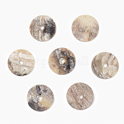 Cuentas de concha de akoya natural, Madre perla cuentas de concha, plano y redondo, camello, 10x1~2mm, agujero: 1.4 mm