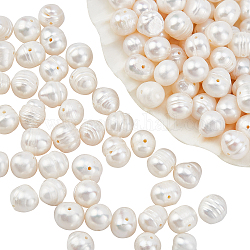 NBEADS 2 Strands about 100 Pcs Natural Cultured Freshwater Pearl Beads, White Pearl Strands Potato Shape Pearl Loose Beads for Jewelry Craft Making, Hole: 1mm