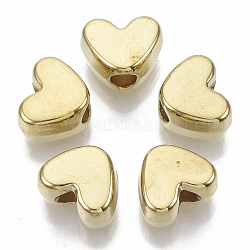 CCB пластиковые шарики, сердце, золотые, 9x11.5x6.5 мм, отверстие : 3.5 мм, Около 1100 шт / 500 г