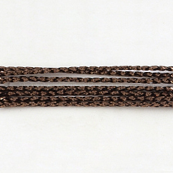 Cordons métalliques tressés avec perles sans élastiques, 8 pli, selle marron, 1mm, environ 109.36 yards (100m)/paquet