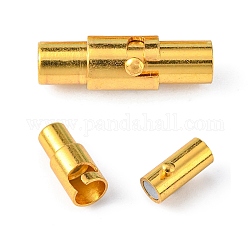Cierres magnéticos de tubo de bloqueo de latón, columna, dorado, 15x4mm, agujero: 2.8 mm
