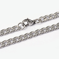 304 in acciaio inossidabile collane a catena in ordine di marcia, con chiusure moschettone, colore acciaio inossidabile, 21.7 pollice (55 cm)