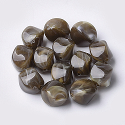 Abalorios de acrílico, estilo de imitación de piedras preciosas, pepitas, camello, 15.5x12x12mm, agujero: 1.8 mm, aproximamente 310 unidades / 500 g