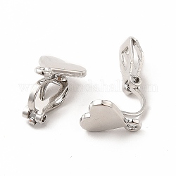 Risultati dell'orecchino a clip in lega, con anelli orizzontali, cuore, platino, 16x10.5x9mm, Foro: 1.5 mm