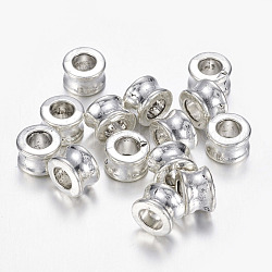 Tibetische Stil Legierung Großlochperlen, Großloch perlen, Fass, Antik Silber Farbe, Bleifrei und Nickel frei und Cadmiumfrei, 8x5.5 mm, Bohrung: 4.5 mm