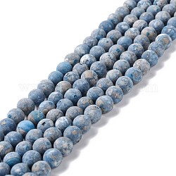 Brins de perles de pyrite naturelle et de turquoise, mat, ronde, 8mm, Trou: 1.2mm, Environ 54 pcs/chapelet, 16.34'' (41.5 cm)