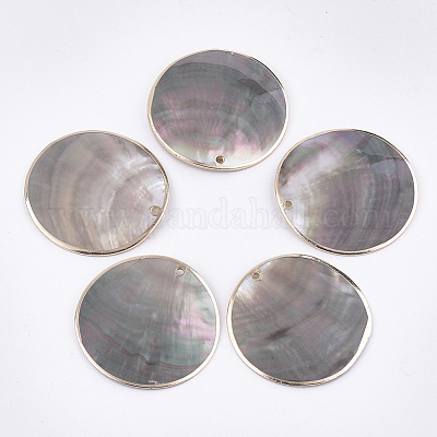 Pendenti conchiglia nera placcata in metallo&nbsp;SHEL-S274-87-A-1