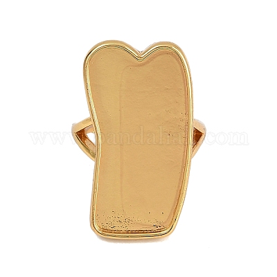 Composants de bague réglable rectangulaire en laiton&nbsp;KK-Z122-18G-1