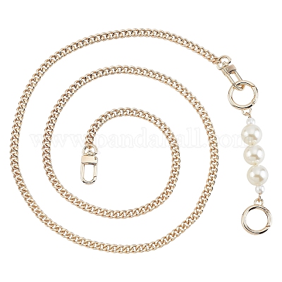 4 Pcs Pearl Bag Strap Short Handbag Purse Pearl Chain Imitation Pearl Bead  Handle Chain Elegant Pearl Purse Strap Clutch Replacement Accessories for