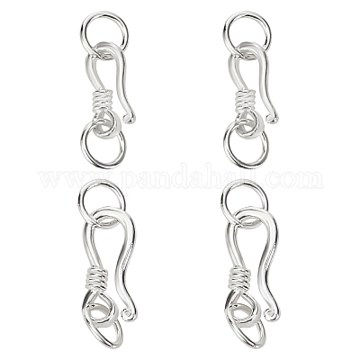 Wholesale BENECREAT 4 Sets 925 Sterling Silver S-Shaped Hook Clasp 2 Silver Jewelry  Clasps 16.5/20mm S-Shaped Hook and Eye Clasp Connector with Jump Ring for Jewelry  Making Accessories 