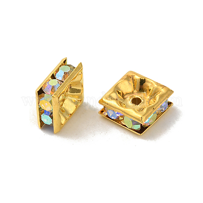 Messing Strass Zwischen perlen&nbsp;RSB074NF-02G-1