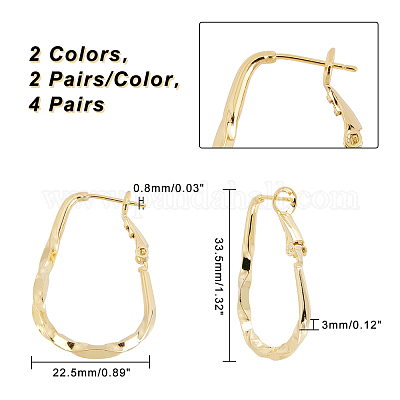 Shop AHANDMAKER 4 Pairs Vintage Gold Hoop Earrings for Jewelry