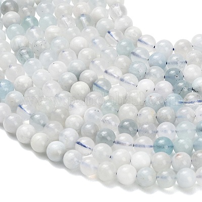 Natürliche Aquamarin Perlen Stränge&nbsp;G-F826-B01-6mm-1